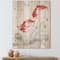 Designart - Vintage Gold Fishes - Nautical & Coastal Print on Natural Pine Wood